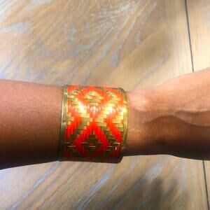 NWT! Francesca's Collections Gold & Coral Cuff Bracelet